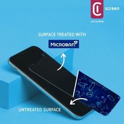Antimikrobiální ochranné tvrzené sklo Cellularline Antibiom pro Samsung Galaxy A51, černé