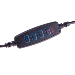 Stativ s kruhovým LED svítidlem, 1/4 šroubem, tabletovým držákem a ovládáním na USB kabelu FIXED LEDRing, černý