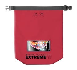 Vodotěsný vak s kapsou na mobilní telefon Cellularline Voyager Extreme, 5l, červený
