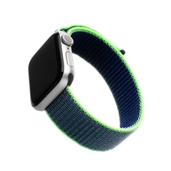 Nylonový řemínek FIXED Nylon Strap pro Apple Watch 38/40/41 mm, neonově modrý