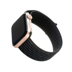 Nylonový řemínek FIXED Nylon Strap pro Apple Watch 42/44/45mm, reflexně černý