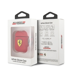 Ferrari Silikonové Pouzdro pro Airpods 1/2 Red