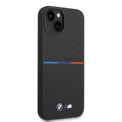 BMW M Liquid Silicone Tricolor Zadní Kryt pro iPhone 14 Plus Black