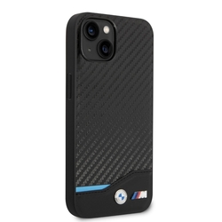 BMW M PU Carbon Blue Line Zadní Kryt pro iPhone 14 Plus Black