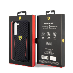 Ferrari PU Carbon Zadní Kryt pro Samsung Galaxy S23 Black