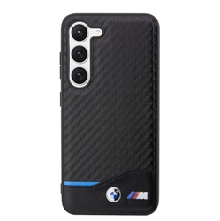 BMW M PU Carbon Blue Line Zadní Kryt pro Samsung Galaxy S23+ Black