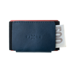 Kožená peněženka FIXED Tiny Wallet z pravé hovězí kůže, modrá