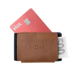 Kožená peněženka FIXED Tiny Wallet z pravé hovězí kůže, hnědá