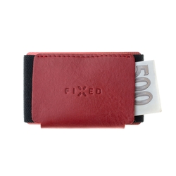 Kožená peněženka FIXED Tiny Wallet z pravé hovězí kůže, červená