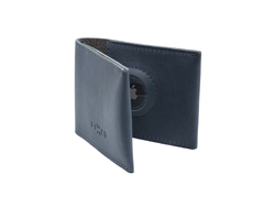 Kožená peněženka FIXED Wallet for AirTag z pravé hovězí kůže, modrá
