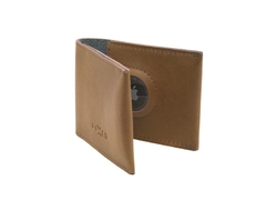 Kožená peněženka FIXED Wallet for AirTag z pravé hovězí kůže, hnědá