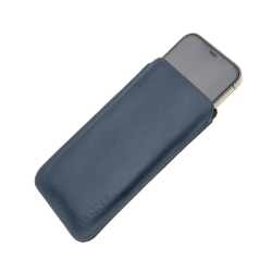 Tenké pouzdro FIXED Slim vyrobené z pravé kůže pro Apple iPhone 12/12 Pro/13/13 Pro, modré 