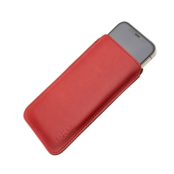 Tenké pouzdro FIXED Slim vyrobené z pravé kůže pro Apple iPhone 12/12 Pro/13/13 Pro, červené 