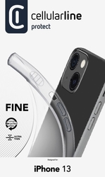 Extratenký zadní kryt CellularLine Fine pro Apple iPhone 13, transparentní