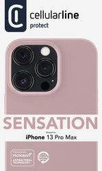Ochranný silikonový kryt Cellularline Sensation pro Apple iPhone 13 Pro Max, starorůžový