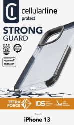 Ultra ochranné pouzdro Cellularline Tetra Force Shock-Twist pro Apple iPhone 13, 2 stupně ochrany, transparentní