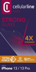 Prémiové ochranné tvrzené sklo Cellularline TETRA FORCE GLASS pro Apple iPhone 13 / 13 Pro