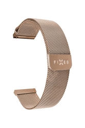 Síťovaný nerezový řemínek FIXED Mesh Strap s Quick Release 20mm pro smartwatch, růžové zlatý