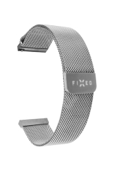 Síťovaný nerezový řemínek FIXED Mesh Strap s Quick Release 22mm pro smartwatch, stříbrný