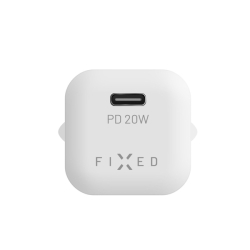 Síťová nabíječka FIXED Mini s USB-C výstupem a podporou PD, 20W, bílá