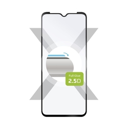 Ochranné tvrzené sklo FIXED Full-Cover pro Nokia C21, lepení přes celý displej, černé