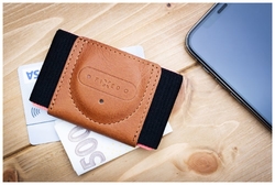 Kožená peněženka FIXED Sense Tiny Wallet se smart trackerem FIXED Sense, hnědá