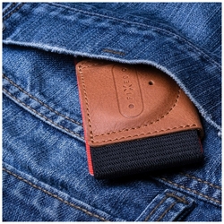 Kožená peněženka FIXED Sense Tiny Wallet se smart trackerem FIXED Sense, modrá