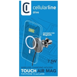 Magnetický držák CellularLine Touch Air Mag do mřížky ventilace s podporou MagSafe a bezdrátovým nabíjením, černý