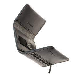 Kožená peněženka FIXED Tripple Wallet for AirTag z pravé hovězí kůže, černá