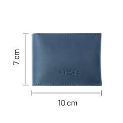 Kožená peněženka FIXED Wallet for AirTag z pravé hovězí kůže, modrá