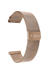Síťovaný nerezový řemínek FIXED Mesh Strap s Quick Release 18mm pro smartwatch, růžově zlatý