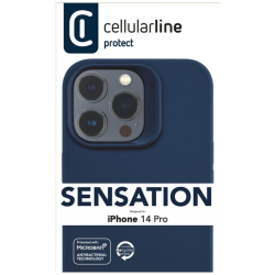 Ochranný silikonový kryt Cellularline Sensation pro Apple iPhone 14 PRO, modrý