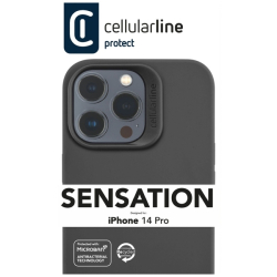 Ochranný silikonový kryt Cellularline Sensation pro Apple iPhone 14 PRO, černý