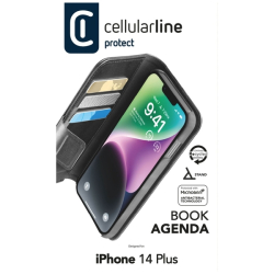 Pouzdro typu kniha Cellularline Book Agenda 2 pro Apple iPhone 14 Plus, černé