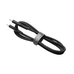 Krátký nabíjecí a datový Liquid silicone kabel FIXED s konektory USB-C/Lightning a podporou PD, 0.5m, MFI, černý