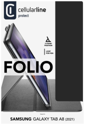 Pouzdro se stojánkem Cellularline FOLIO pro Samsung Galaxy Tab A8 (2022), černé