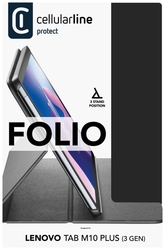 Pouzdro se stojánkem Cellularline Folio pro Lenovo Tab M10 Plus (3 Gen), černé
