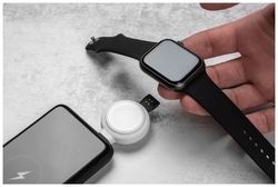 Magnetický nabíjecí adaptér FIXED Orb pro Apple Watch s podporou rychlonabíjení, MFI certifikace, bílý