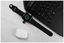 Magnetický nabíjecí adaptér FIXED Orb pro Apple Watch s podporou rychlonabíjení, MFI certifikace, bílý