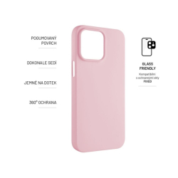 Zadní pogumovaný kryt FIXED Story pro Apple iPhone 15 Pro, růžový