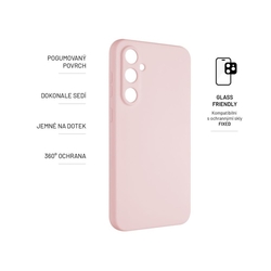 Zadní pogumovaný kryt FIXED Story pro Samsung Galaxy S23 FE, růžový