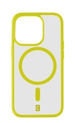 Zadní kryt Cellularline Pop Mag s podporou Magsafe pro Apple iPhone 15 Pro Max, čirý / limetkový