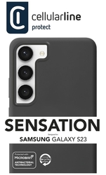 Ochranný silikonový kryt Cellularline Sensation pro Samsung Galaxy S23, černý