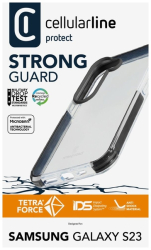 Ultra ochranné pouzdro Cellularline Tetra Force Strong Guard pro Samsung Galaxy S23, transparentní