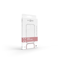 Pouzdro FIXED Pure Neck s růžovou šňůrkou na krk pro Samsung Galaxy A15/A15 5G