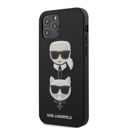 Karl Lagerfeld Saffiano K&C Heads Kryt pro iPhone 12/12 Pro 6.1 Black