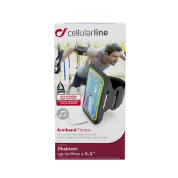 Sportovní soft pouzdro CellularLine ARMBAND FITNESS, pro smartphony do velikosti 5,5, černé