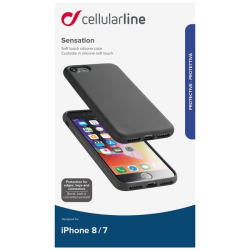 Ochranný silikonový kryt Cellularline Sensation pro Apple iPhone 7/8/SE (2020/2022), černý