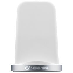 Stojánek pro bezrátové nabíjení Cellularline Wireless Fast Charger Stand + Fast Charge adaptér 10W, Qi standard, bílý