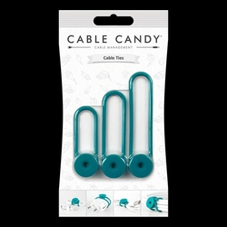 Kabelový organizér Cable Candy Tie, 3ks, tyrkysový